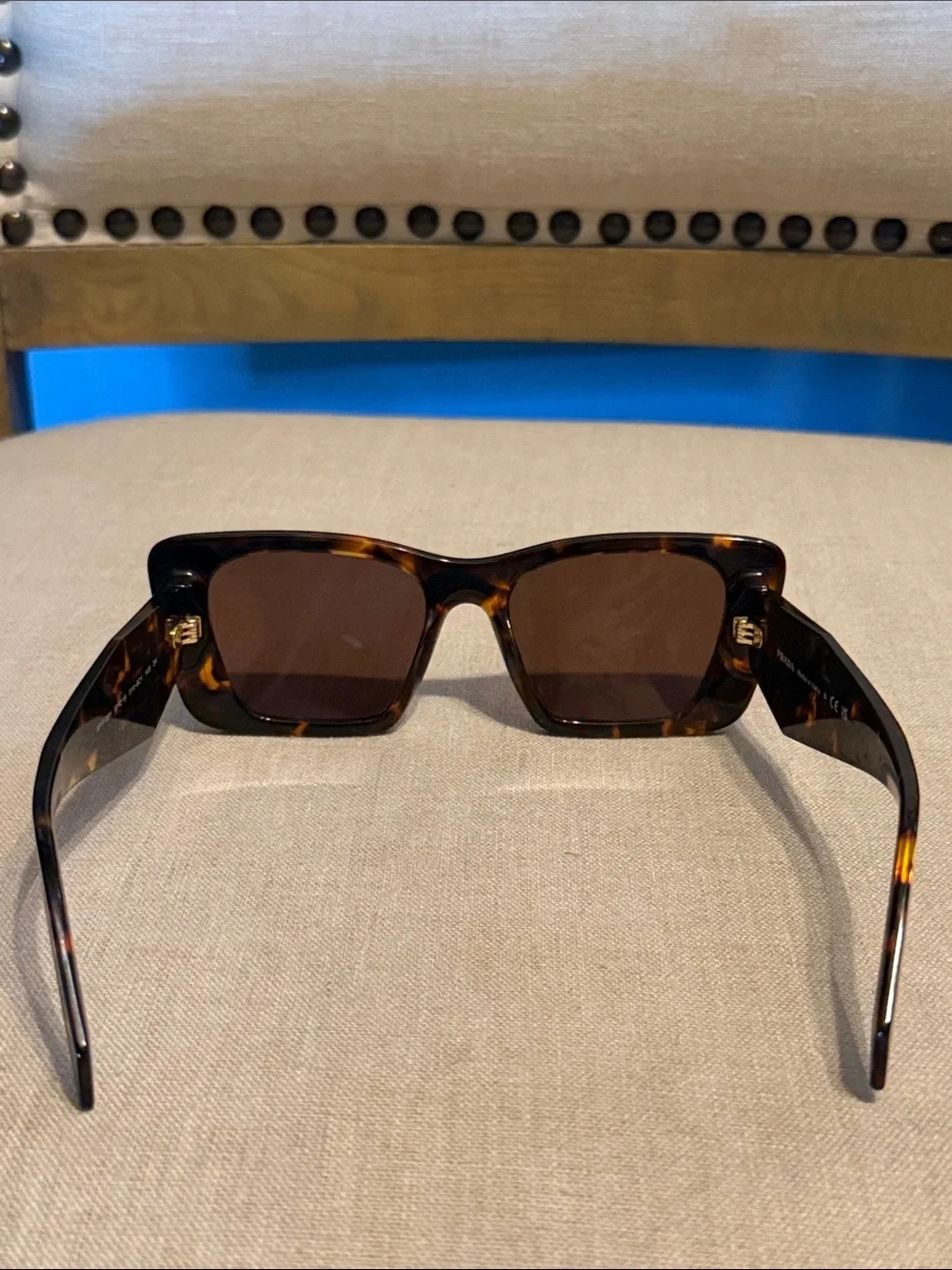 Authentic Prada Tortoiseshell Square Sunglasses, also known as “Prada PR 17WS”